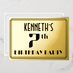 7th Birthday Party: Art Deco Look “7” and Name