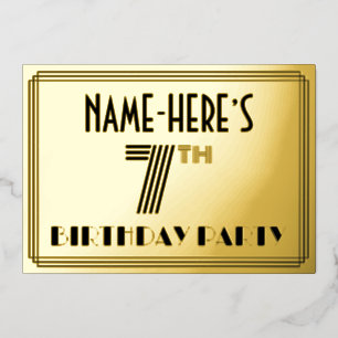 7th Birthday Party — Art Deco Style “7” & Name