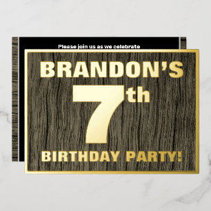 7th Birthday Party: Bold, Faux Wood Grain Pattern
