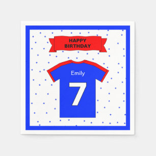 7th birthday party custom name for boys and girls napkin