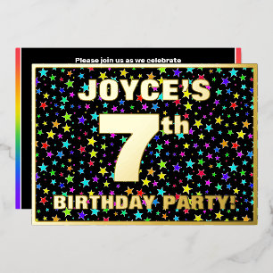 7th Birthday Party — Fun, Colorful Stars Pattern