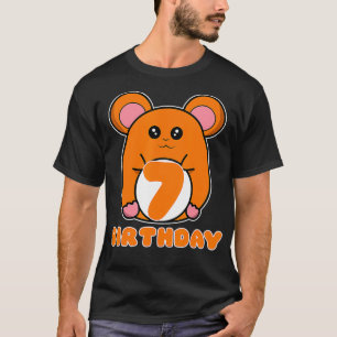 7th Birthday party kid girl boy Hamster gift pet T-Shirt
