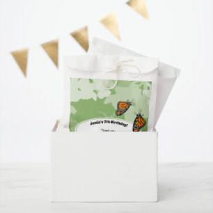 7th Birthday Party Monarch Butterfly Green Favour Bag