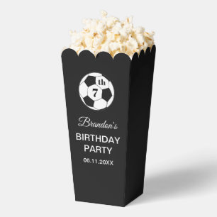 7th Birthday Party Soccer Black Boys Sports Favor Box