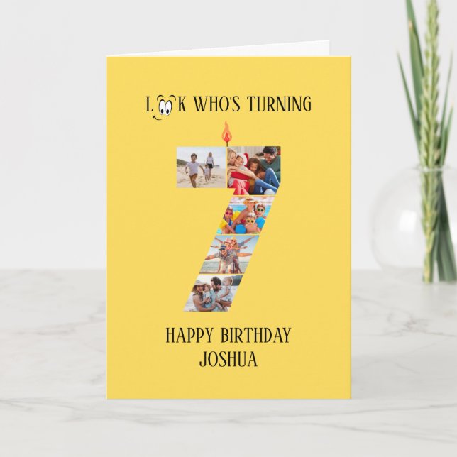 7th Birthday Photo Card (Front)