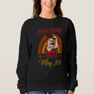 7th Birthday Queen Awesome Since May 2015 Rainbow Sweatshirt