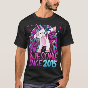 7th Birthday Rainbow 7 Year Old Dabbing Unicorn Gi T-Shirt