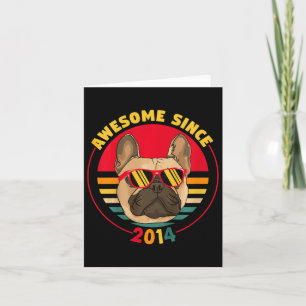 7th Birthday Retro French Bulldog Awesome Since 20 Card