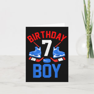 7th Birthday Shirt For Girls Boys 7 Yrs Old Ice Ho Card