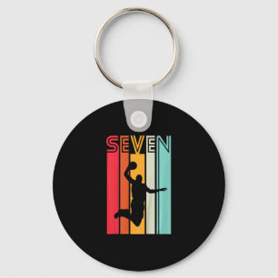 7th Birthday Sketll Lover Gift 7 Years Old Retro Keychain