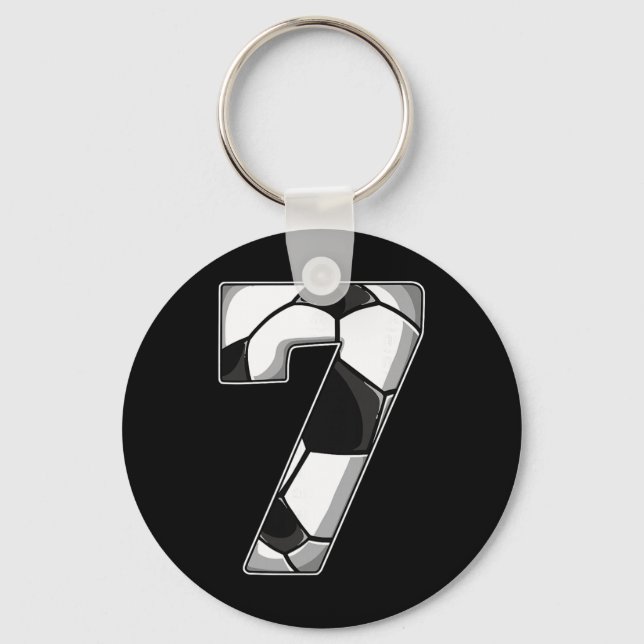 7th Birthday Soccer  Keychain (Front)