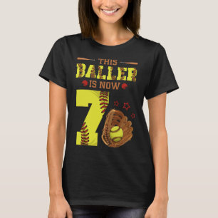 7th Birthday Softll This Ller Is Now Seven Girl 7  T-Shirt