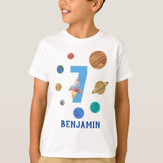 7th Birthday Solar System Planets T-Shirt