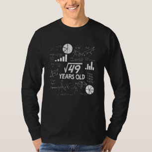 7th Birthday Square Root of 49 - 7 Years Old Bday T-Shirt