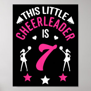 7th Birthday This Little Cheerleader Is 7 Cheerlea Poster