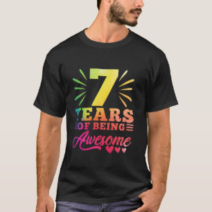 7th Birthday Tie Dye 7 Year old 7 girl year Of Bei T-Shirt