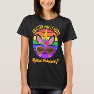 7th Birthday Unicorn Party Mood Magical Fabulous A T-Shirt