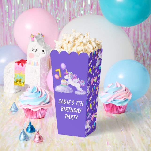 7th Birthday Unicorn with Cake Favour Box (Party)