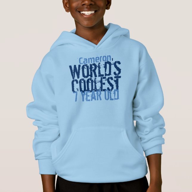 7th Birthday World's Coolest 7 Year Old Light Blue (Front)