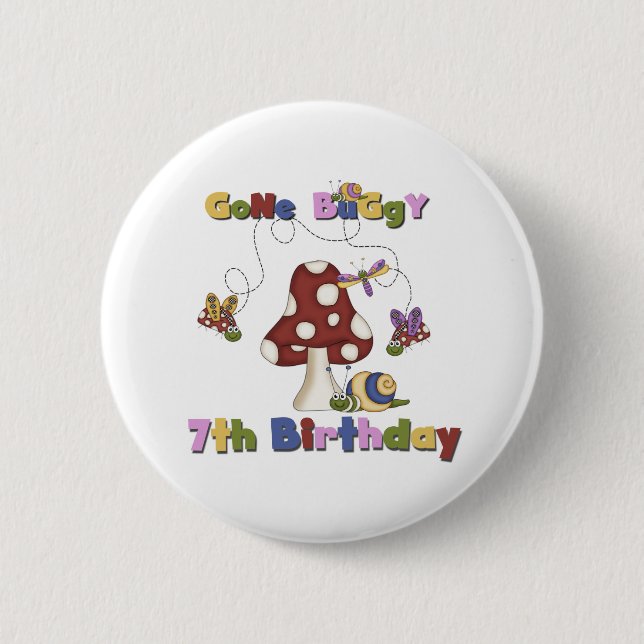 7th Bug Birthday 2 Inch Round Button (Front)