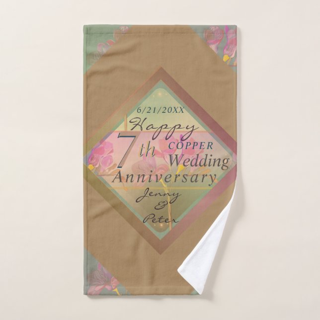 7th Copper Fresia Anniversary Towel (Hand Towel)
