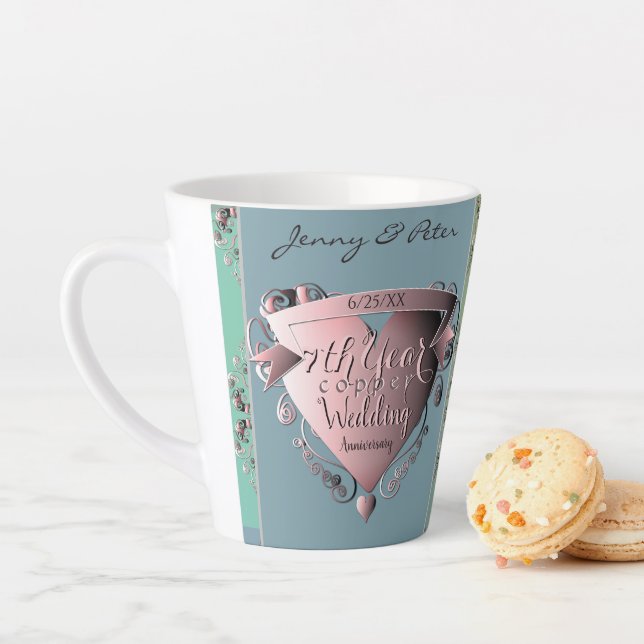 7th Copper Heart Emblem Latte Mug (In Situ)