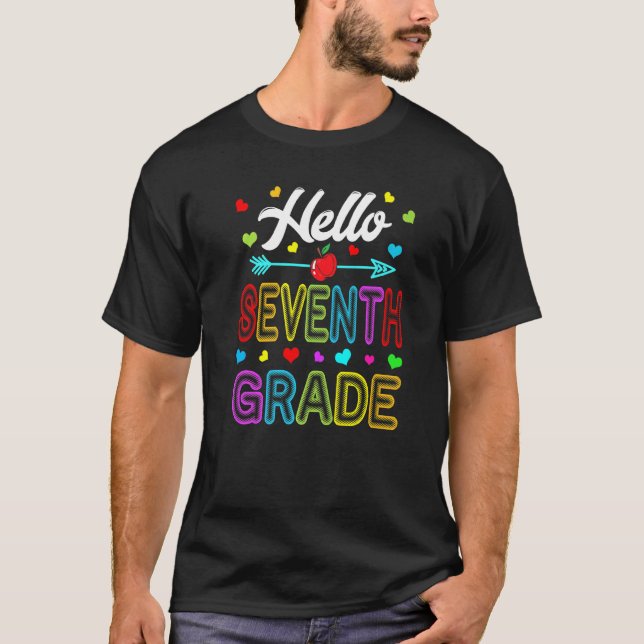 7th Grade Crew Teacher Student Hello Seventh Grade T-Shirt (Front)
