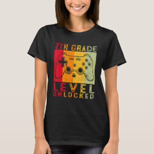 7th Grade Level Unlocked Gamer First Day Of School T-Shirt