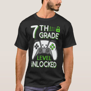 7th Grade Level Unlocked VideoGame Gamer Back to S T-Shirt