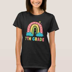 7th Grade Rainbow Girl Boys Teacher Hello 7th Grad T-Shirt