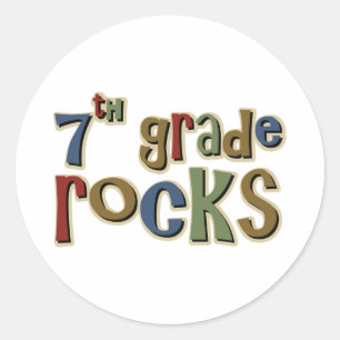 7th Grade Rocks Seventh Classic Round Sticker