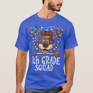 7th grade Squad Reindeer Christmas Teacher squad X T-Shirt