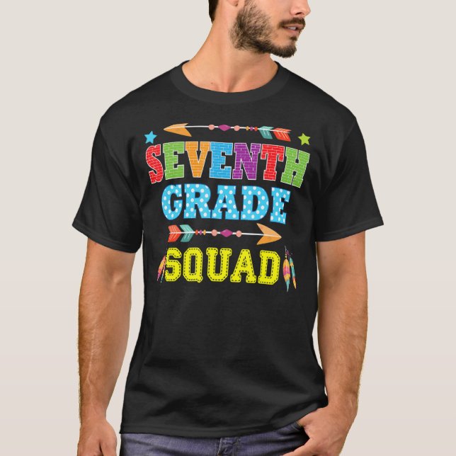 7th Grade Squad Team Rocks Seventh Grader Back To  T-Shirt (Front)