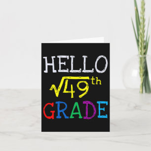 7th Grade Square Root Of 49 First Day Back To Scho Card