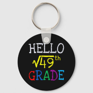 7th Grade Square Root Of 49 First Day Back To Scho Keychain