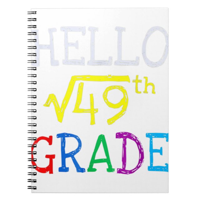 7th Grade Square Root Of 49 First Day Back To Scho Notebook (Front)