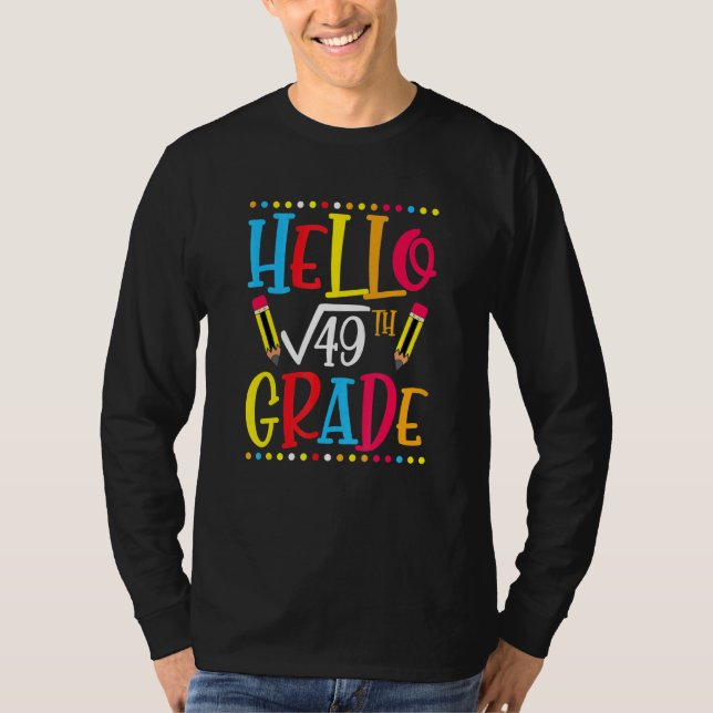 7th Grade Square Root Of 49 Math Teacher Student S T-Shirt (Front)