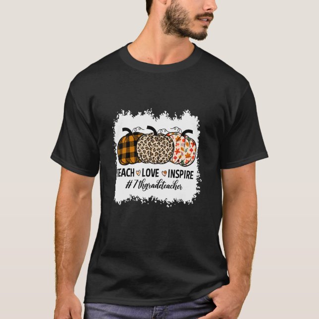 7th Grade Teacher Back To School Pumpkin Fall Teac T-Shirt (Front)