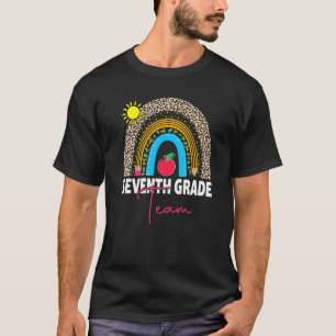 7th Grade Teacher Rainbow Back To School Hello Sev T-Shirt
