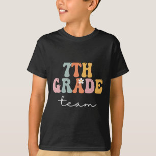 7th Grade Team Retro Groovy Women Happy First Day T-Shirt