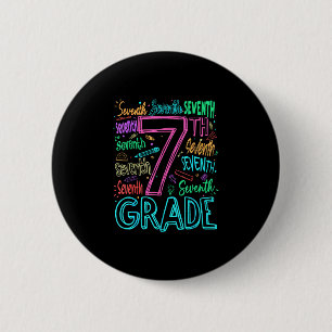 7th grade typography team seventh grade back to 2 inch round button