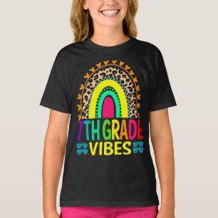 7th Grade Vibes Rainbow Leopard Back To School T-Shirt