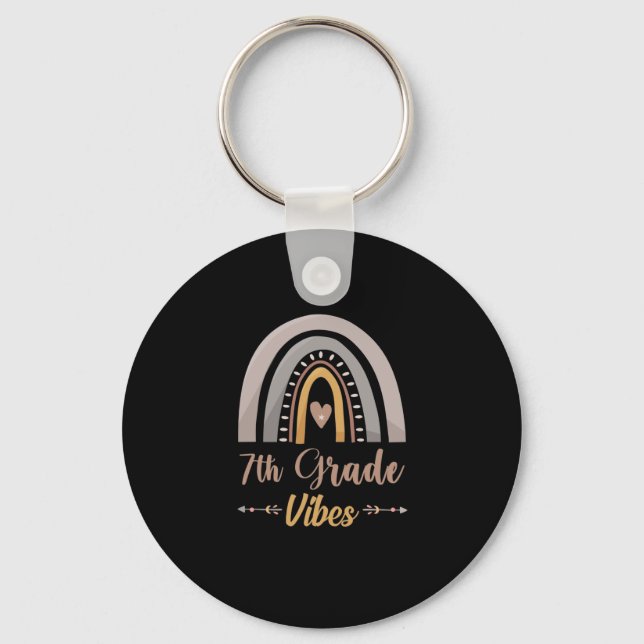 7th Grade Vibes Seventh Grade Back to School Keychain (Front)