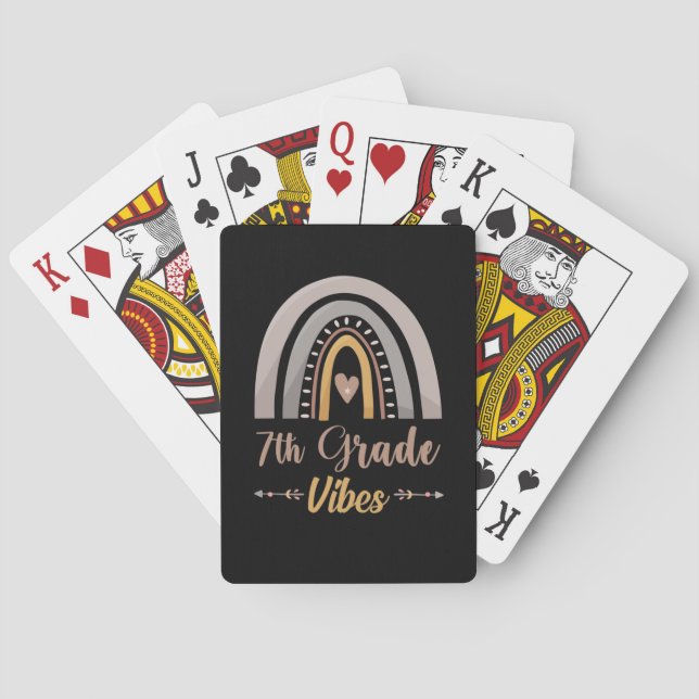 7th Grade Vibes Seventh Grade Back to School Playing Cards (Back)