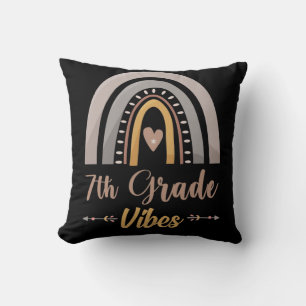 7th Grade Vibes Seventh Grade Back to School Throw Pillow