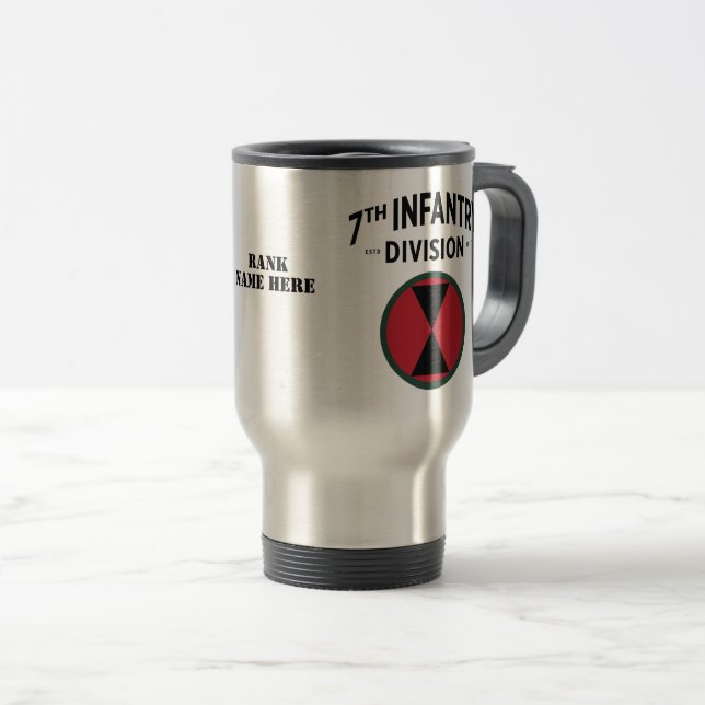7th Infantry Division Badge Travel Mug (Front Right)
