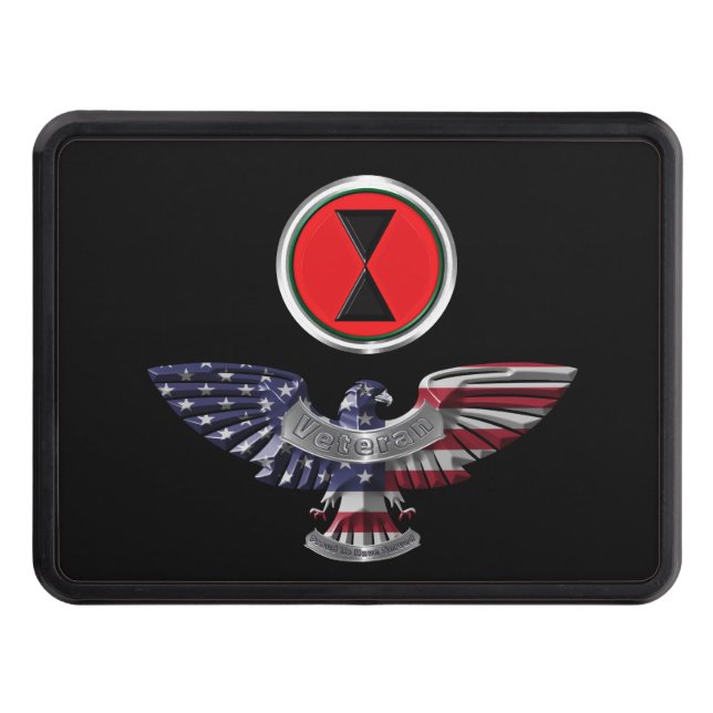7th Infantry Division “Bayonet Division” Eagle Hit Trailer Hitch Cover (Front)