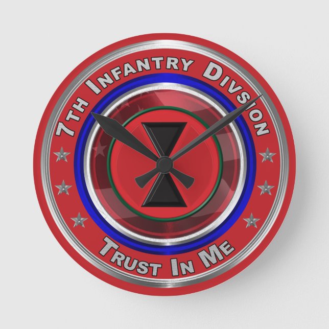 7th Infantry Division Keepsake Round Clock (Front)