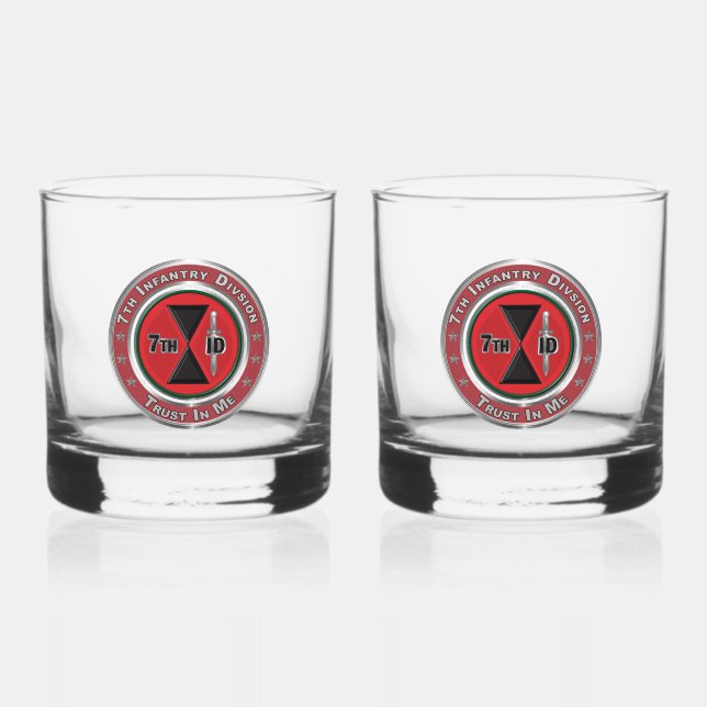 7th   Infantry Division Whiskey Glass (Front)