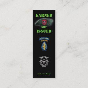 7th special forces green berets group bookmarker mini business card